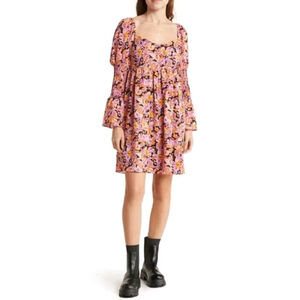 Women's BCBGeneration Floral Print Mini Dress Size 8 Pink Black